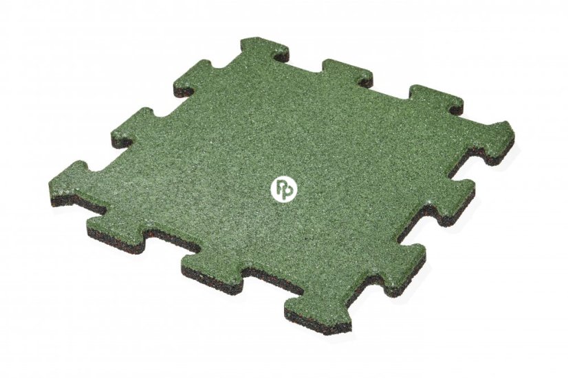 Pryžová dlažba puzzle zelená