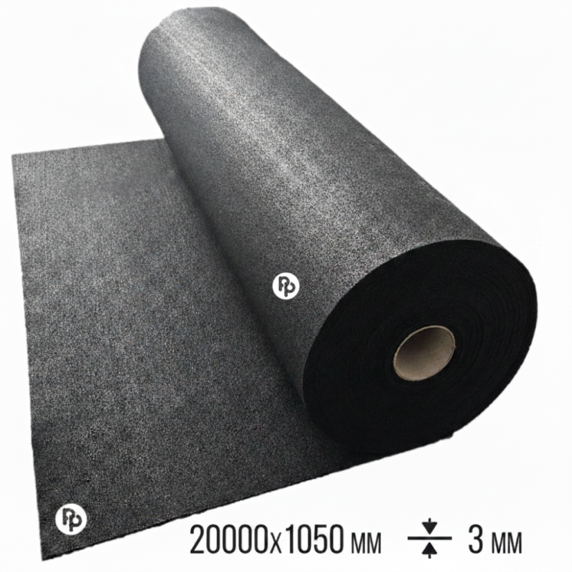 Pryžový pás 730kg/m3 -  20000x1050x3mm (21m2) – jemný granulát