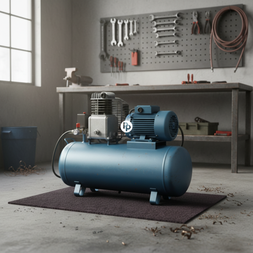 Univerzální gumová podložka 600×600×15 mm – pod stroje, kompresory a dílenské zařízení