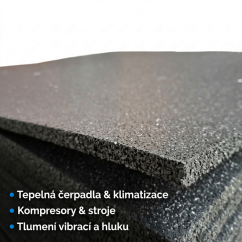 Univerzální antivibrační pryžová deska 2000×1000×12 mm