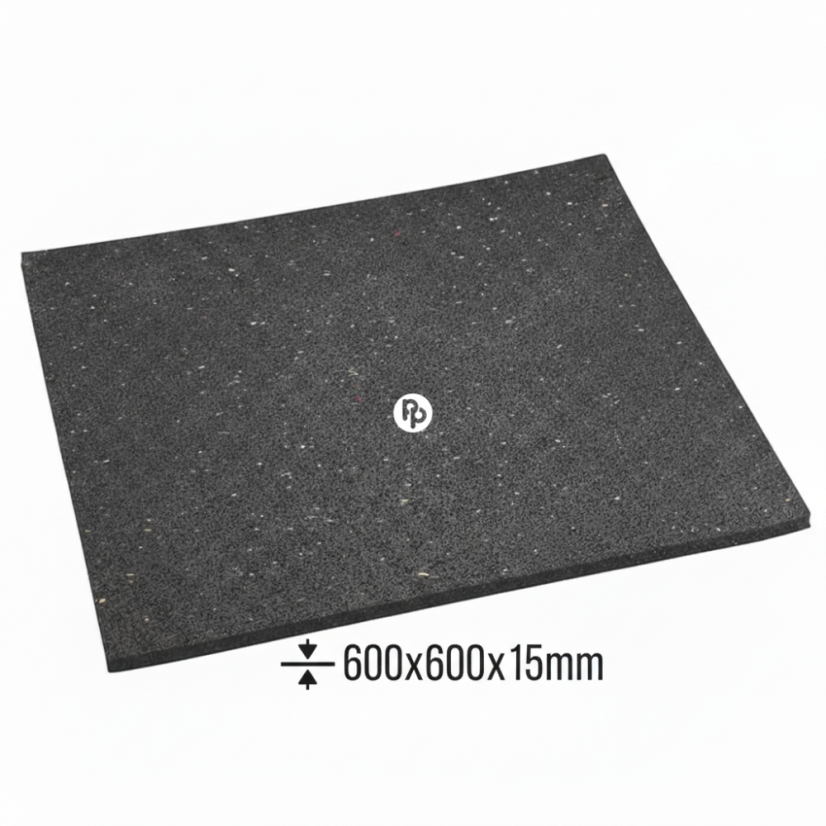 Univerzální gumová podložka 600×600×15 mm – pod stroje, kompresory a dílenské zařízení