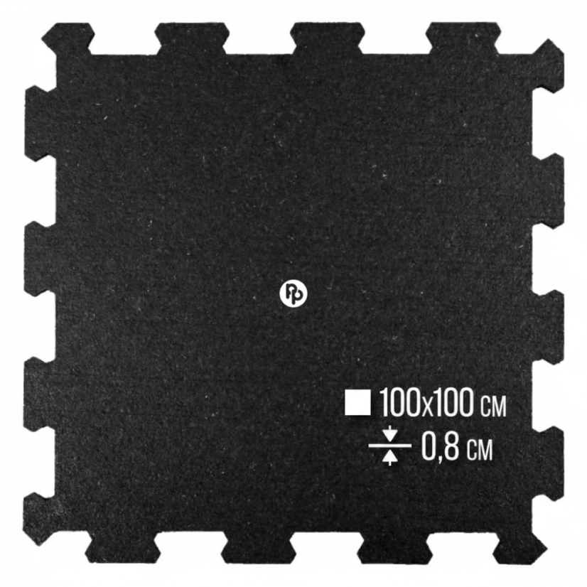 Zátěžová podložka FitFloor Puzzle pod posilovací stroje a činky 1000x1000x8mm černá
