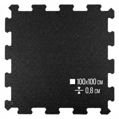 Zátěžová podložka FitFloor Puzzle pod posilovací stroje a činky 1000x1000x8mm černá