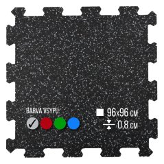 Zátěžová podložka FitFloor Puzzle pod posilovací stroje a činky 956x956x8mm šedý vsyp