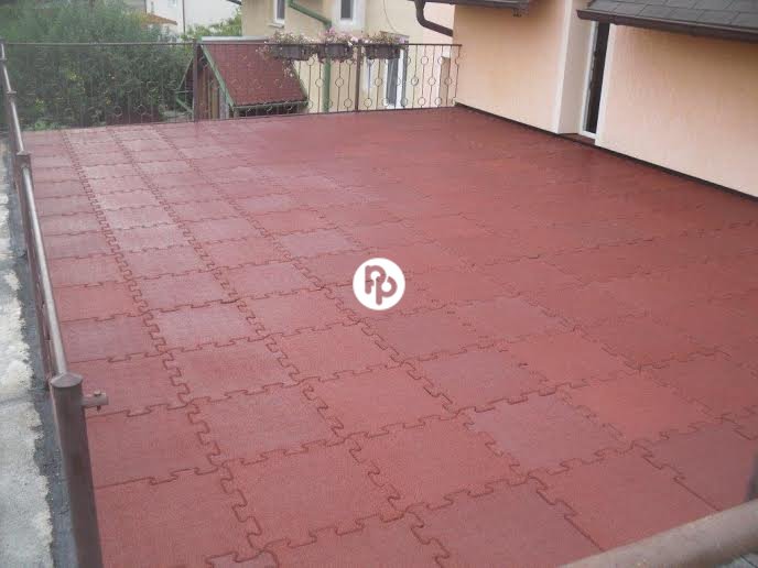 Pryžová dlažba - realizace