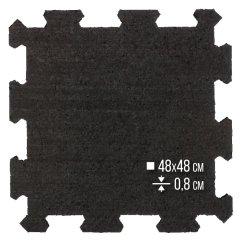 Zátěžová podložka FitFloor Puzzle pod posilovací stroje a činky 500x500x8mm černá