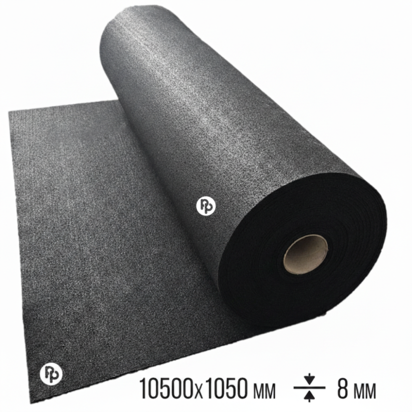 Pryžový pás 730kg/m3 – 10000x1050x8mm (10,5m2) – hrubý granulát
