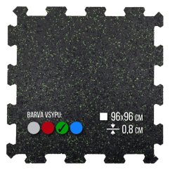 Zátěžová podložka FitFloor Puzzle pod posilovací stroje a činky 956x956x8mm zelený vsyp