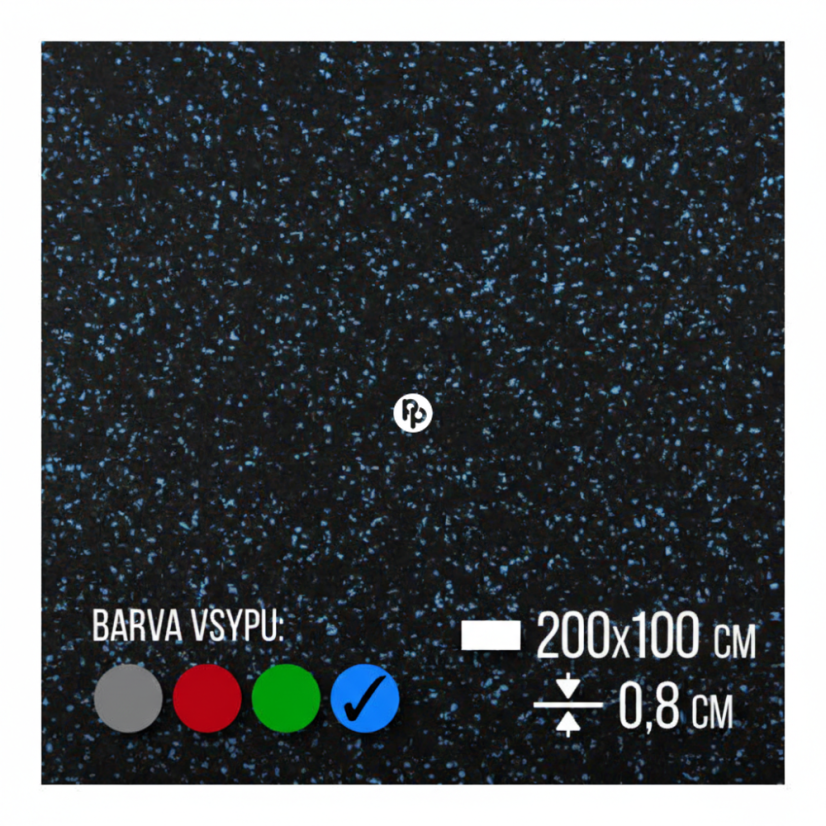 Zátěžová podložka FitFloor pod posilovací stroje a činky 2000x1000x8mm modrý vsyp