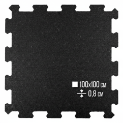 Zátěžová podložka FitFloor Puzzle pod posilovací stroje a činky 1000x1000x8mm černá