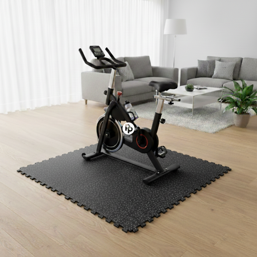 Zátěžová podložka FitFloor Puzzle pod posilovací stroje a činky 956x956x8mm šedý vsyp