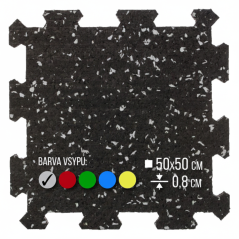 Zátěžová podložka FitFloor Puzzle pod posilovací stroje a činky 500x500x8mm šedý vsyp