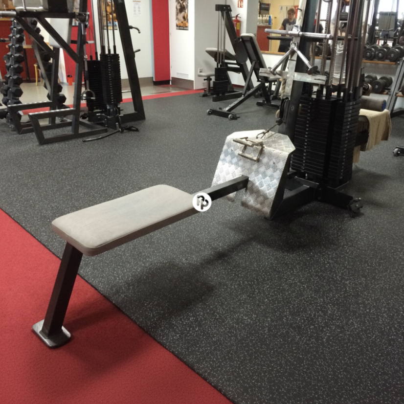 Zátěžová podložka FitFloor pod posilovací stroje a činky 2000x1000x8mm šedý vsyp