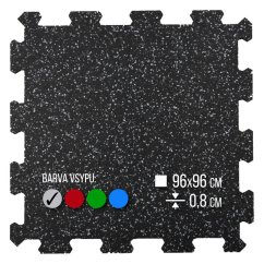 Zátěžová podložka FitFloor Puzzle pod posilovací stroje a činky 956x956x8mm šedý vsyp