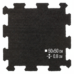 Zátěžová podložka FitFloor Puzzle pod posilovací stroje a činky 500x500x8mm černá